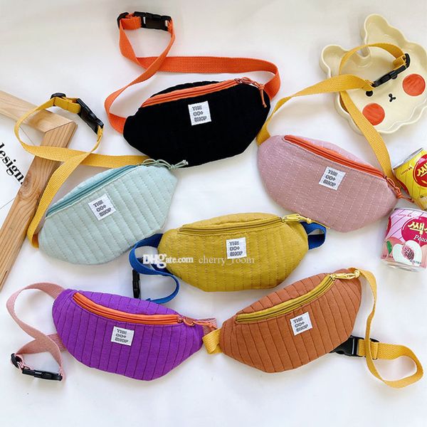 

2021 6 colors korean boys messenger purse mini one-shoulder bags children outdoor accessories girls cotton striped zipper bag x09, White