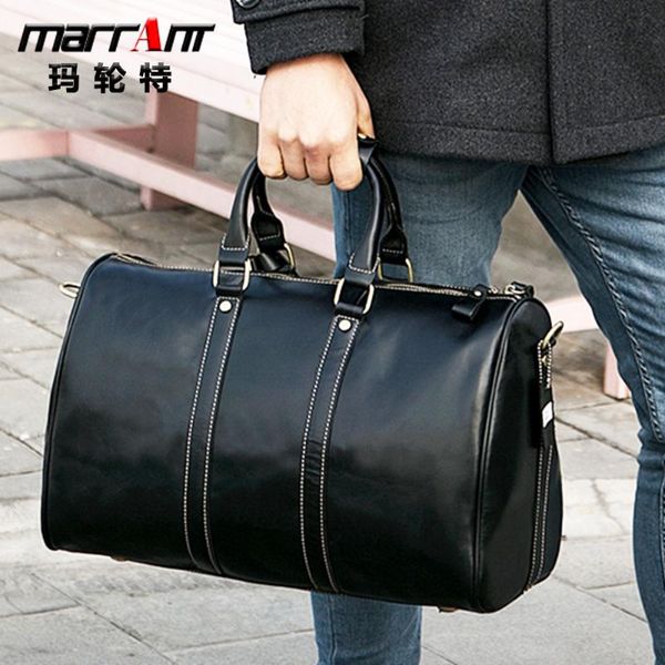 

crazy horse leather men's luggage wholesale cross-border retro travel bag portable large-capacity 9016 duffel bags