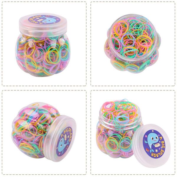 

hair accessories 300pcs/box ponytail holder elastic band for girls women rope tie gum rubber hairband kids, Slivery;white