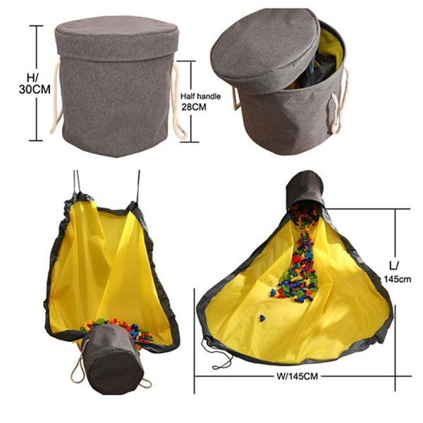 

storage bags kids toys stroage basket 1.5m play mat toy container portable fashion practical bucket blocks