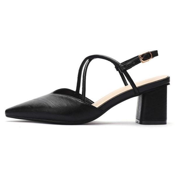 

sandals women 2021 summer shoes high-heeled pointed thick heel single yzh-fh053-12, Black