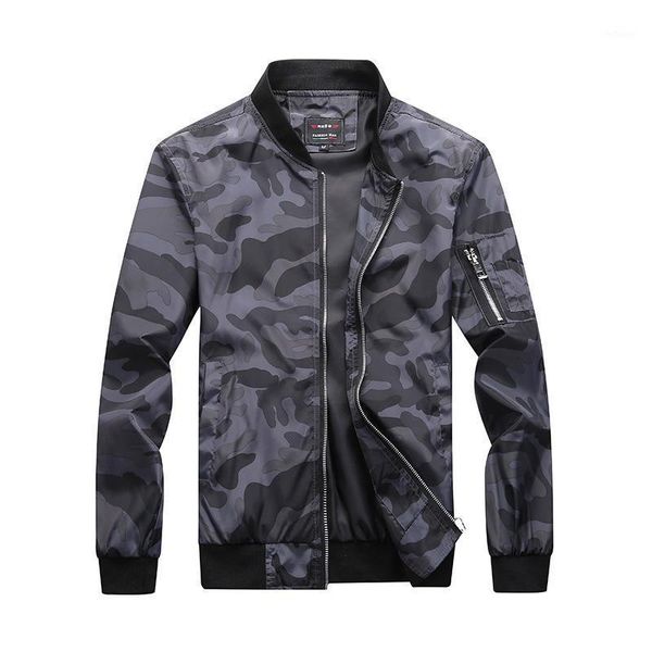 

men's jackets quality camouflage zipper male coats camo bomber jacket mens hip brand clothing autumn outwear plus size m-7xl, Black;brown