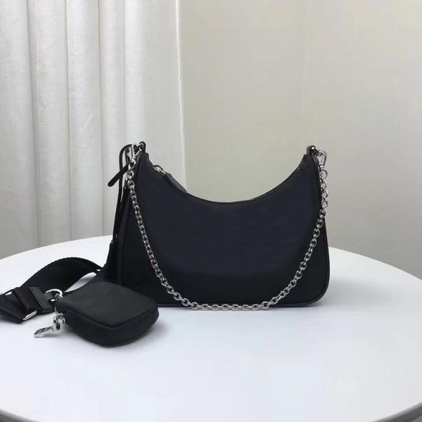

evening bags sac de luxe femme three-in-one chain women shoulder bag hobos underarm with box and dust nylon cloth handbag