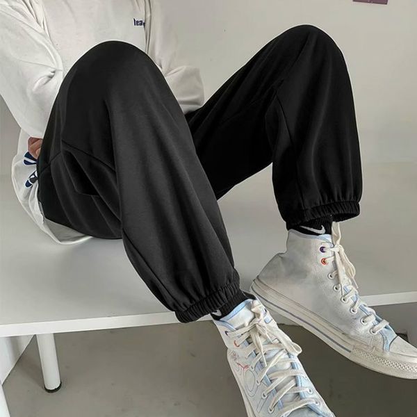 

Men Pants Winter Fleece Male Bottoms Outwear Track Casual Cozy Mens Sweatpants Loose Students Simple Breathable All-match Daily, Light grey