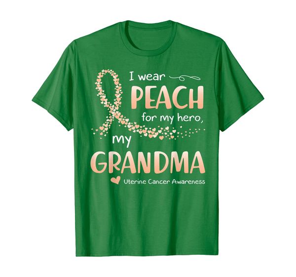 

i wear peach for my grandma uterine cancer awareness t-shirt, White;black