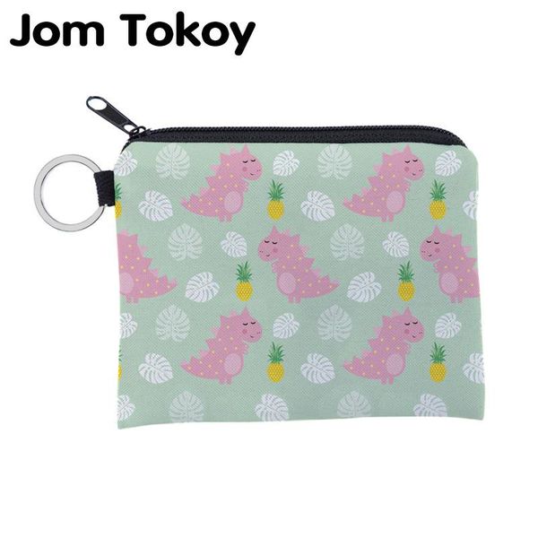 

coin purses jomtokoy cute dinosa printing waterproof purse card key pouch small zipper holder mini square wallet lqb3019, Red;black