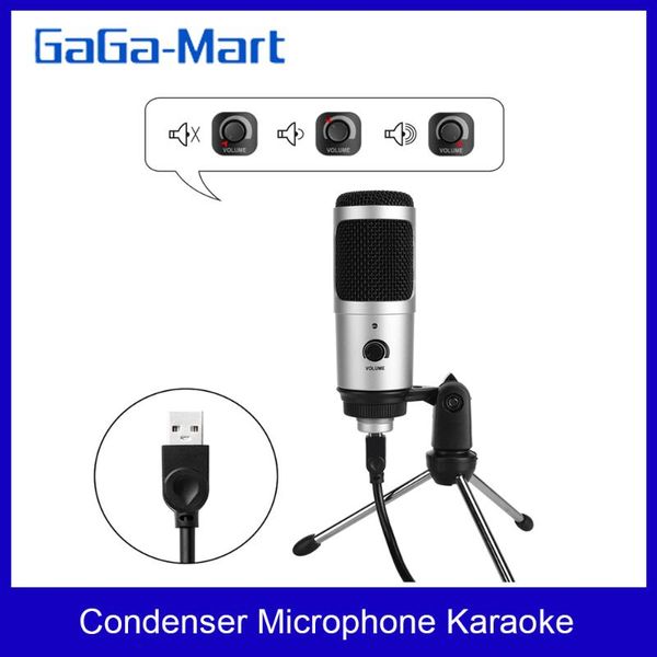 

condenser microphone karaoke recording broadcasting podcasting usb mic with clip tripod plug and play for lapdeskpc microphones