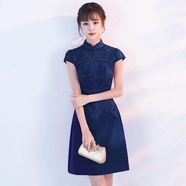 

ethnic clothing female flower appliques cheongsam mandarin collar chinese traditional a-line dress gown mesh perspective qipao elegant vesti, Red