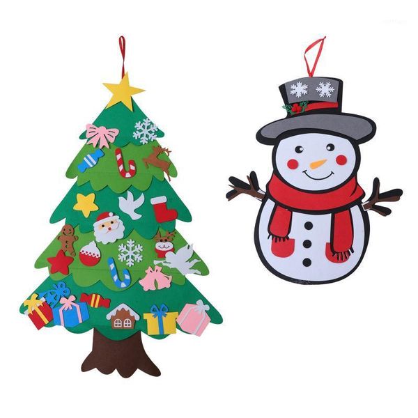

christmas decorations 2pcs diy felt tree kids crafts ornaments snowman