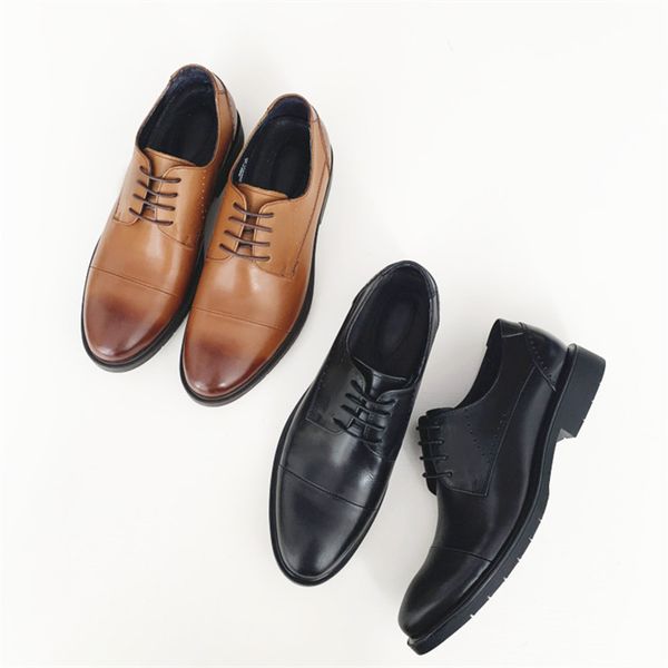 

high end men's busins real leather shoes formal work high-end wedding, Black