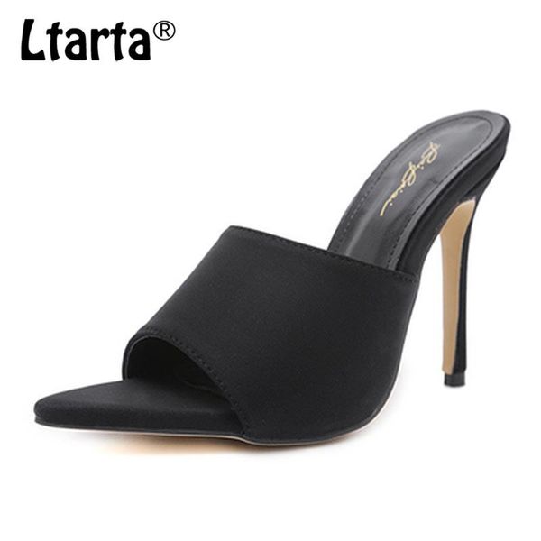 

pointed wild style stiletto heels summer casual wear women's sandals solid color hollow shoes, Black