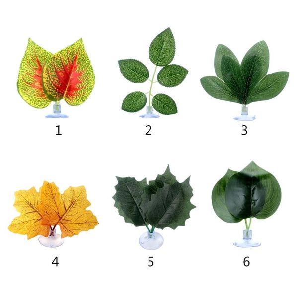 

2pcs fish tank aquarium artificial leaf betta rest spawning ornamental plant hide play bed habitat decorations