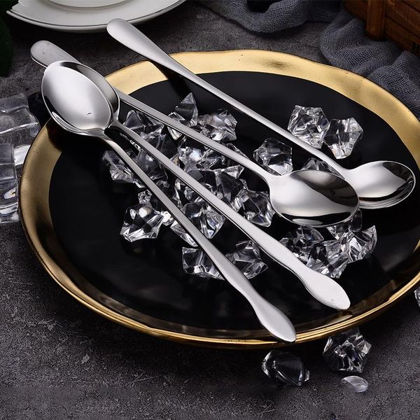 

creative stainless steel bar ice spoon coffee round head long handle cocktail gift home kitchen utensils spoons