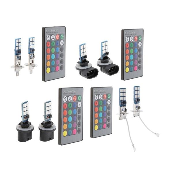 

2pcs 880 881 h1 h3 rgb led headlight bulb 1200lm car fog light bulbs for trucks accessories headlights