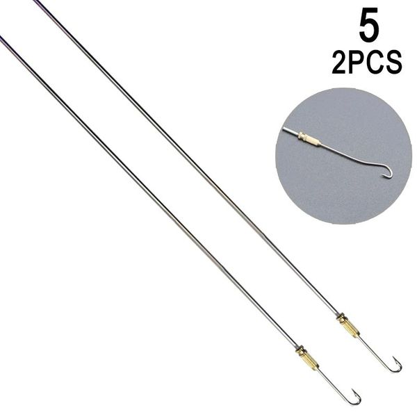 

fishing hooks 2pcs stainless steel eel with guide line barb fishhooks asd88