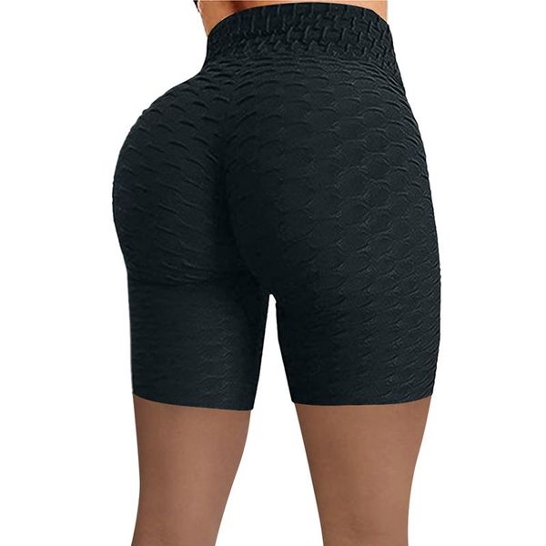 

women's leggings women workout fitness biker shorts high waist leggins casual hip stretch running pants summer legging femninia, Black