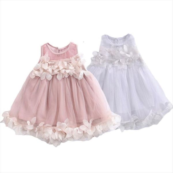 

flower kids baby girl clothing dresses princess sleeveless ruffles tutu ball petal tulle party formal cute girls, Red;yellow