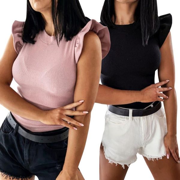 

fashion solid color girls slim pullover summer casual clothes women shirts butterfly sleeve blouses women's &, White