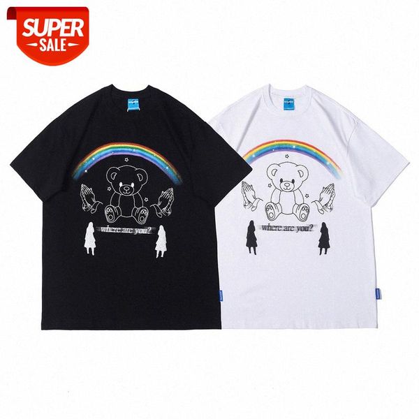 

sakahara society british cubs t-shirt boys short-sleeved loose cotton printed half-sleeved men's fluid shirt couple #xf8i, White;black