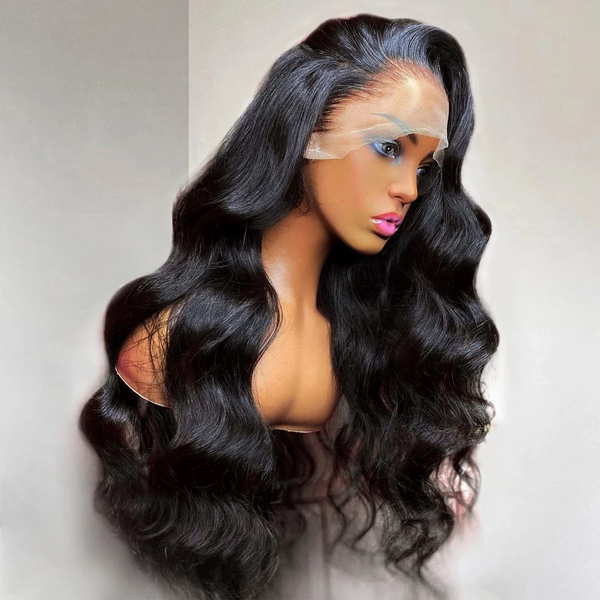 

lx brand 26 inch long body wave synthetic lace front wigs for black women with preplucked baby hair glueless fiber hair wig 180% densityfact