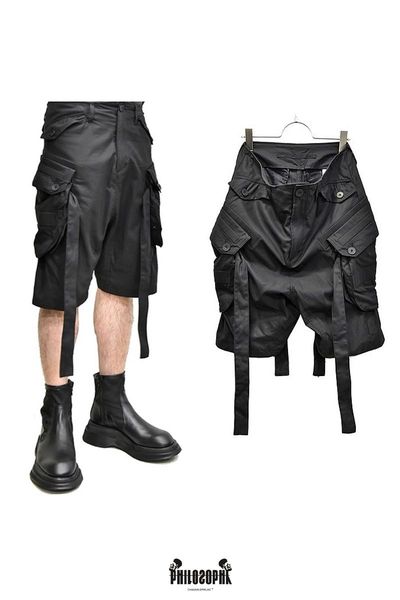 

men's clothing hair stylist original ribbon casual wash overalls shorts plus size costumes 27-46, White;black