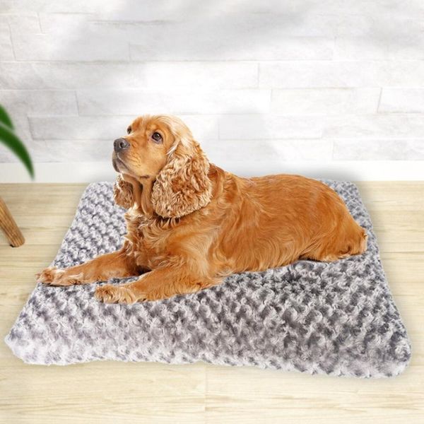 

kennels & pens pet mat rose velvet dog bed winter thicken warm cat house blanket puppy sleeping cover for small medium large