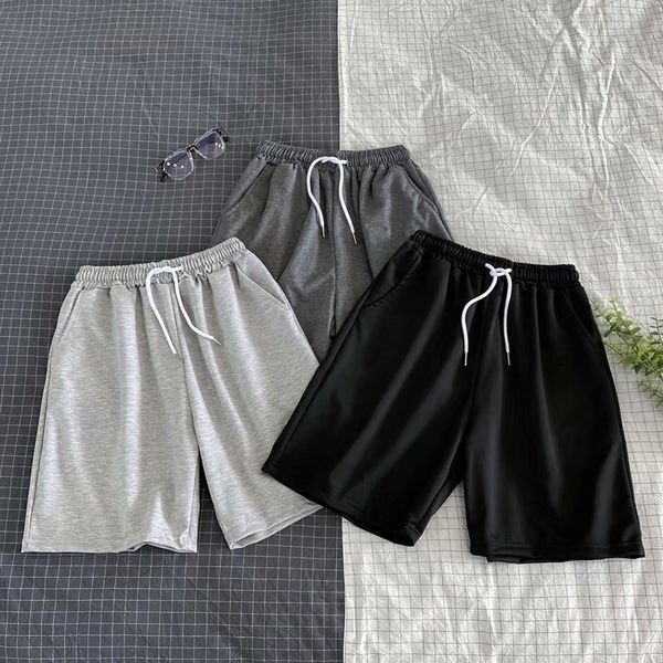 

men shortstrend solid color shorts summer large 5-5 men's loose korean leisure straight sports pants, White;black