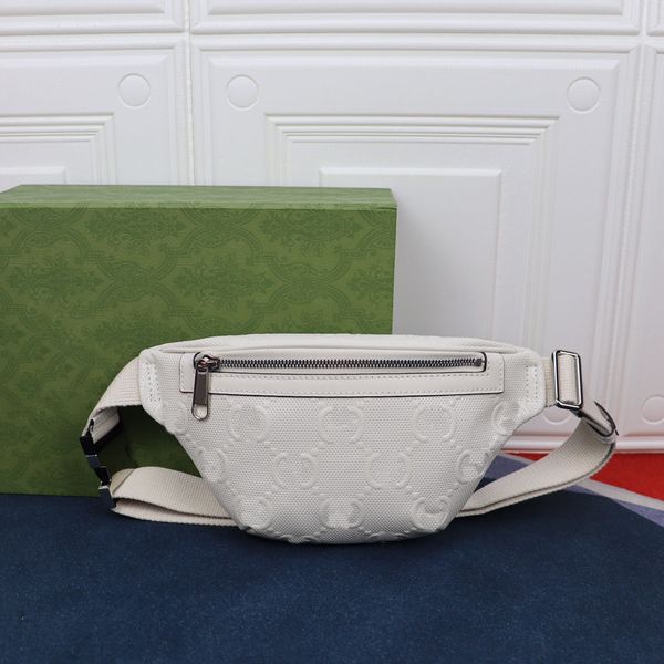 

high-end leather men's sports waist bag casual bag 23*13*5cm