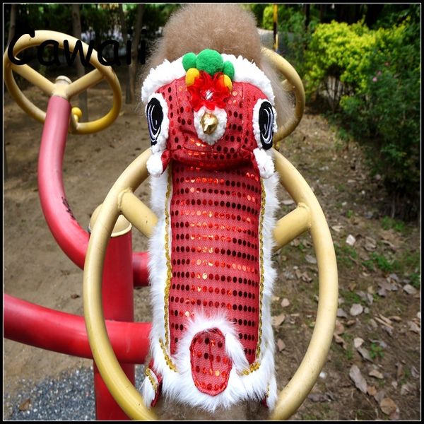 

dragon and lion dance pet cloth head cat dog transformed awakening year