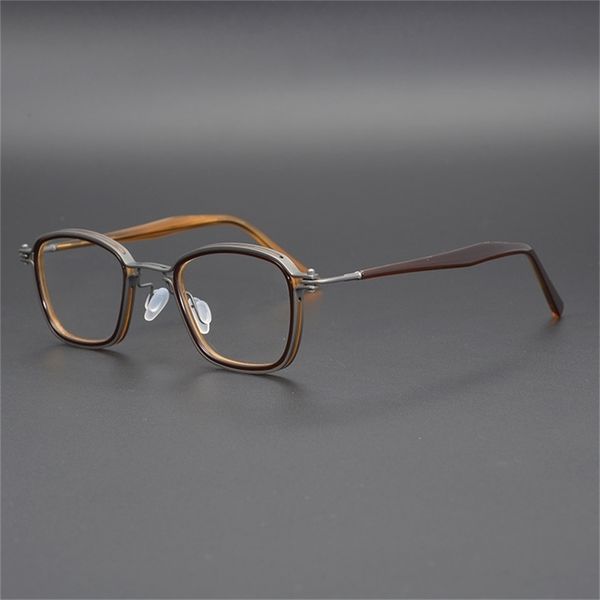 

75% off online shop classic brown red small square hand-made glasses frame men's and women's height several large face glasses147, White;black