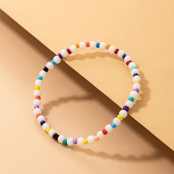 

beaded, strands juorest boho bead bracelets simple strand multi color pearl bangle for women casual small girl gift jewelry, Black