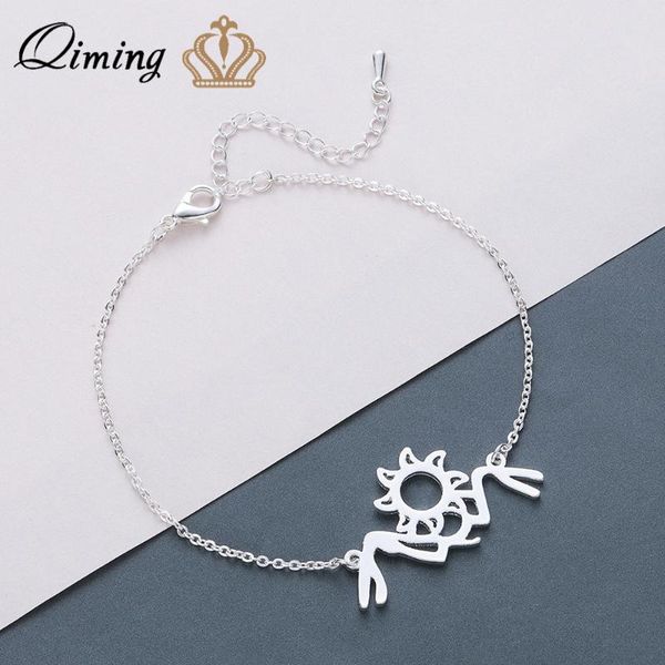 

link, chain qiming solar system bracelet femme for girls silver gold sunrise landscape mountain wedding birthday gift women bracelets bijoux, Black