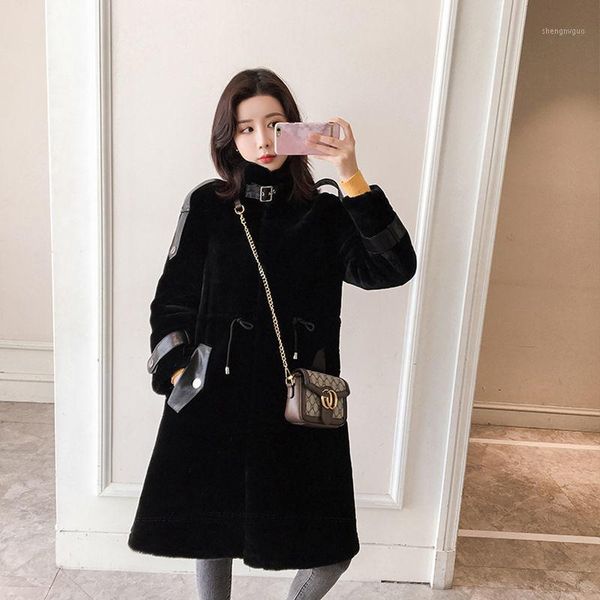 

gold mink coat, women's velvet fur winter clothes. wool & blends, Black