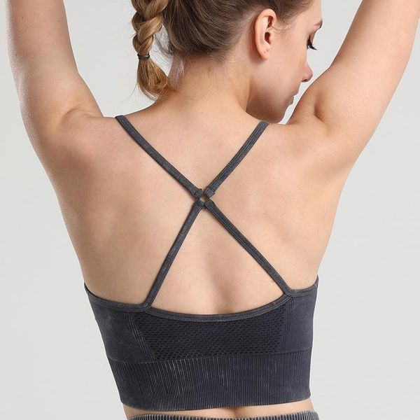 

seamless sports bra water-washed and quick-drying exercise strap underwear yoga clothes vest women's outfit