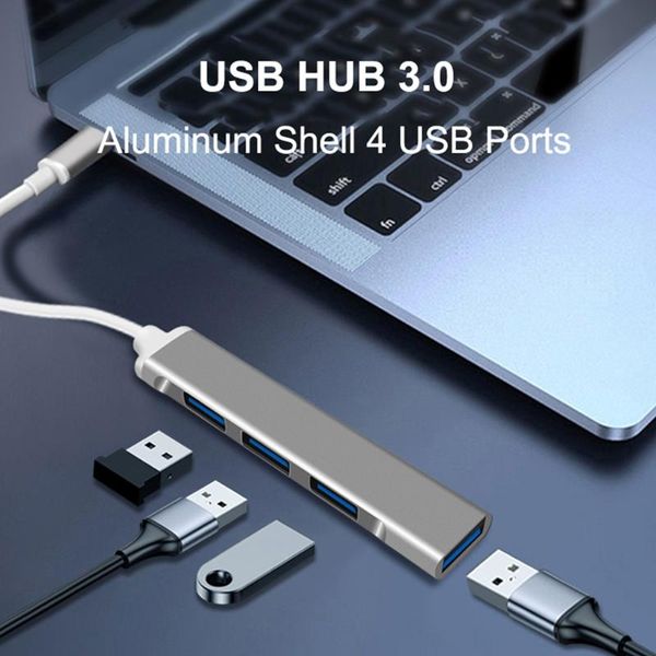 

aluminum alloy usb type c hub extender 4 port expansion multi splitter adapter converter for pc computer accessories hubs
