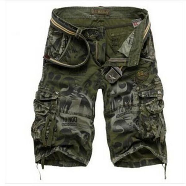 

fashion men cotton camouflage shorts plus size 29-42 summer army cargo workout loose casual trousers no belt men's, White;black