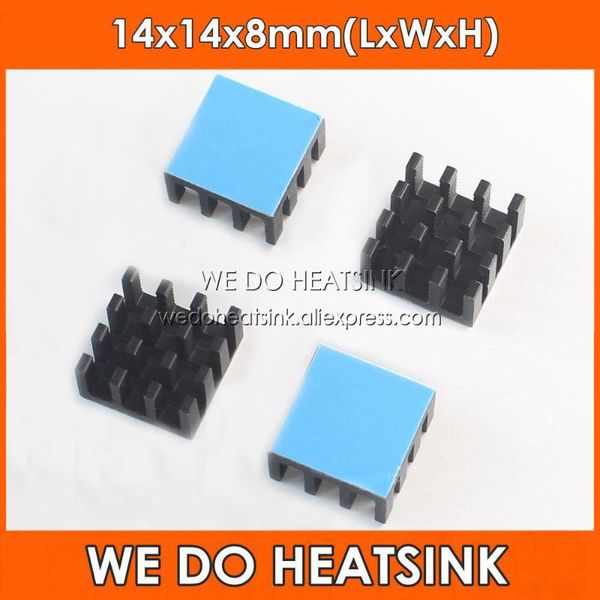 

fans & coolings we do heatsink silver / black 14*14*8mm aluminum radiator cooling cooler with thermal adhesive pad