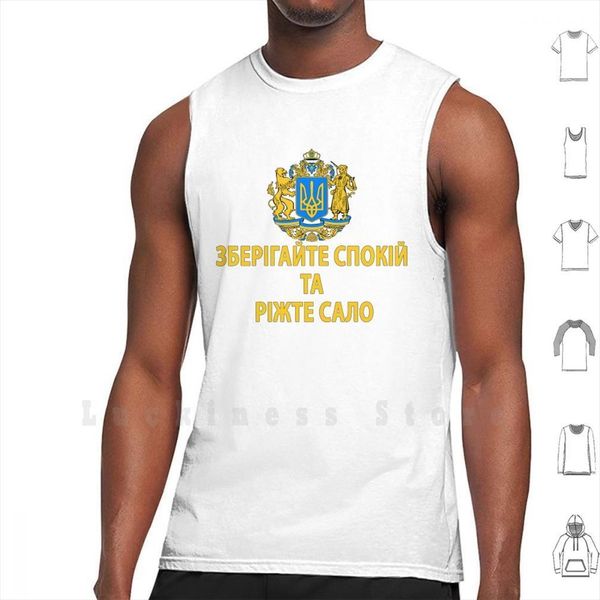 

ukraine flag trident ukrainian tryzub tank vest 100% cotton of, White;black