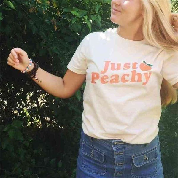 

women tees vintage-inspired just peachy quot t-shirt georgia peach 80s fashion t shirt 210512, White