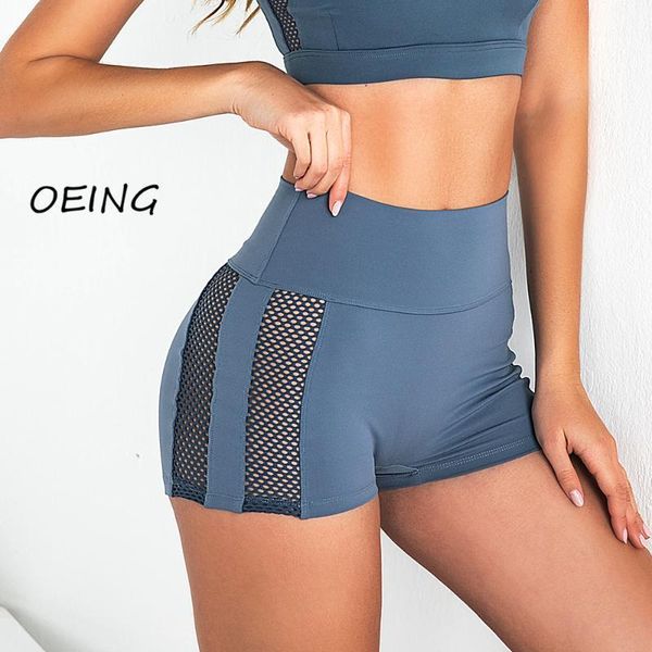 

yoga outfit fitness high waist gym leggings workout shorts breathable sport mesh pants summer running women