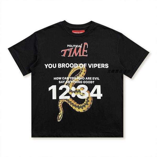 

men's t-shirts arrival high men fashion t shirts rrr123 snake t-shirt hip hop skateboard street cotton tee #a251, White;black