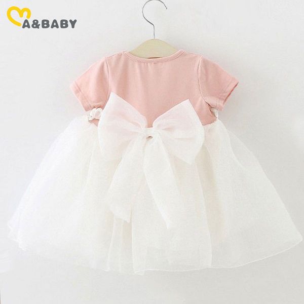 0-3Y Principessa Baby Girl Dress Party Birthday Lace Floral Battesimo Vestido Infant Bow Tulle Wedding es nato 210515