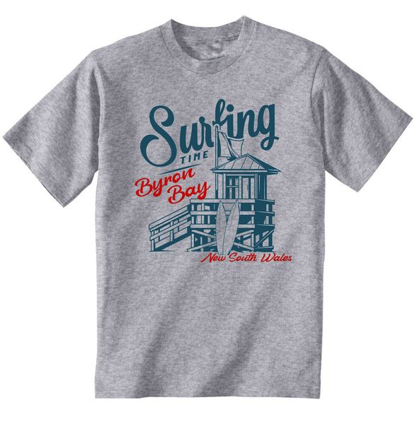 

surfing byron bay new south wales - new cotton t-shirt, White;black
