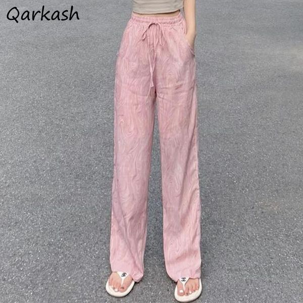 

women's pants & capris casual women leisure loose wide leg trousers fashion streetwear tie dye design spring summer korean style plus s, Black;white