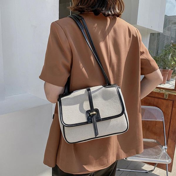 

evening bags design large capacity female bag 2021 wild ins canvas messenger shoulder square underarm dual-use