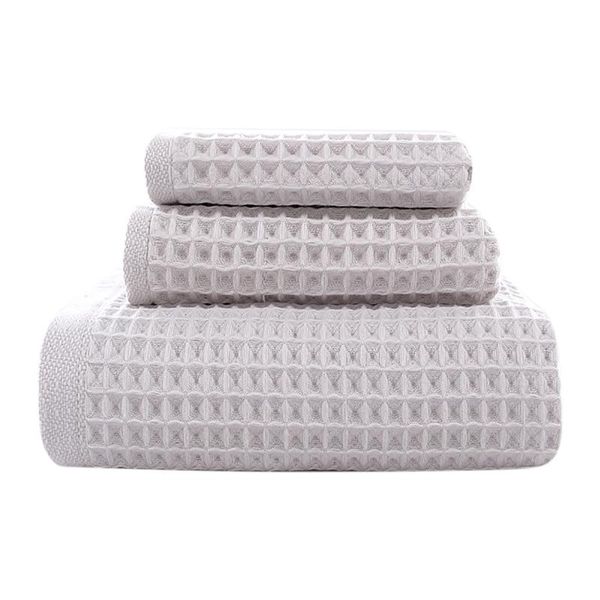 

towel 3-piece waffle-pattern towels set square & bath for bathroom
