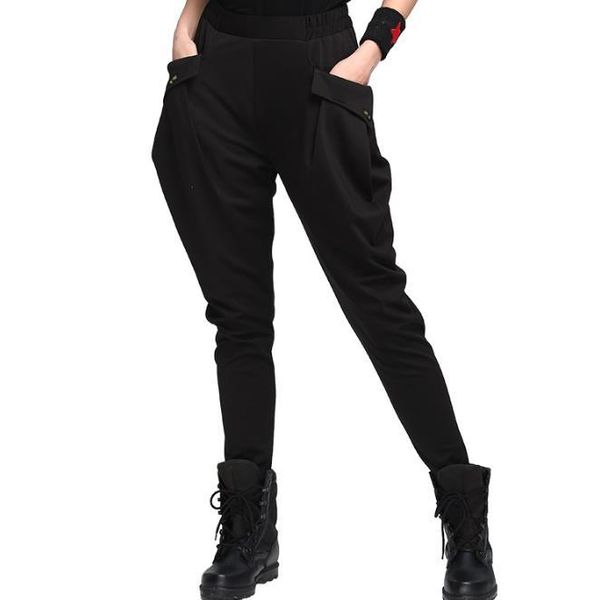 

women's pants & capris autumn women harem elastic waist trousers womens girls plus size sweatpants casual hip hop haroun fashion xxxxl, Black;white