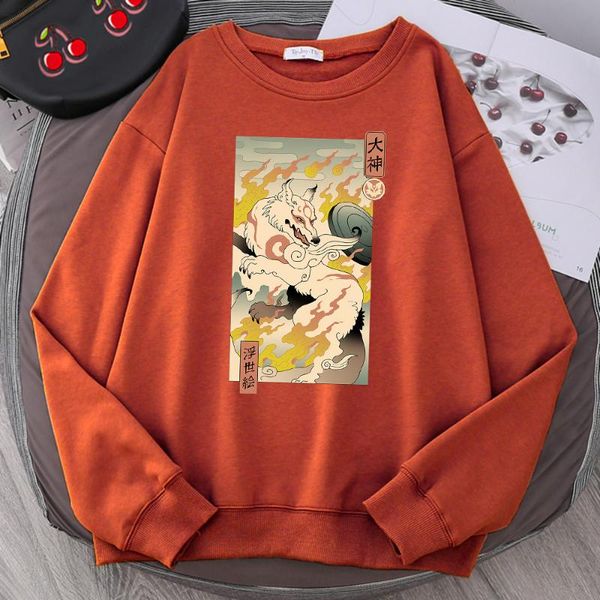 

men's hoodies & sweatshirts japanese ukiyoe print firefox tracksuit street casual sweatshirt men vintage funny clothing for male loose, Black