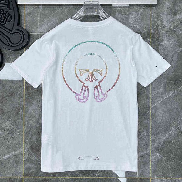 

luxury summer ch brand fashion men's t shirts designers tees correct horseshoe sanskrit cross polos boy graffiti t-shirts women short s, White;black