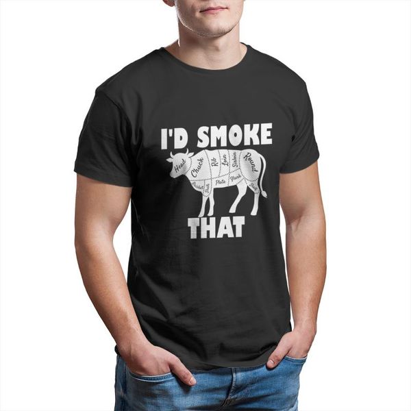 Herren T-Shirts I'd Smoke That Cow BBQ Grilling Gift T-Shirt Custom Punk Kawaii Übergroße Retro T-Shirts 28390